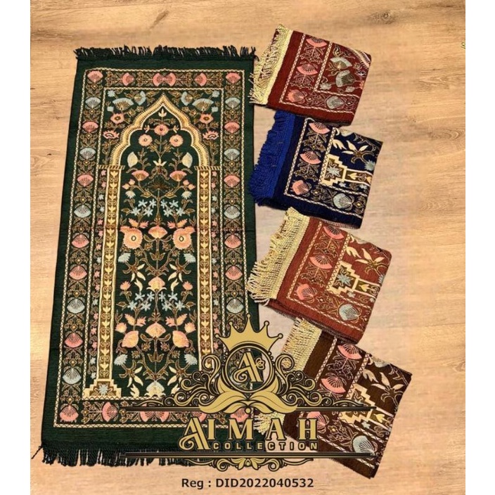 SAJADAH KEPANG RUMBAI ukr 50×110 cm TIPIS TRAVEL SOUVENIR HAJI UMROH