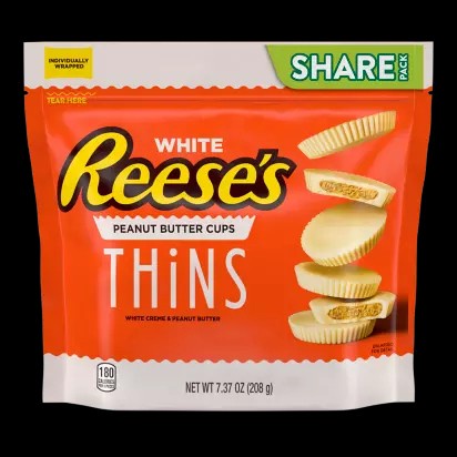 

Reese's Thins White Chocolate Peanut Butter Cups 208gr Reeses Cokelat Impor