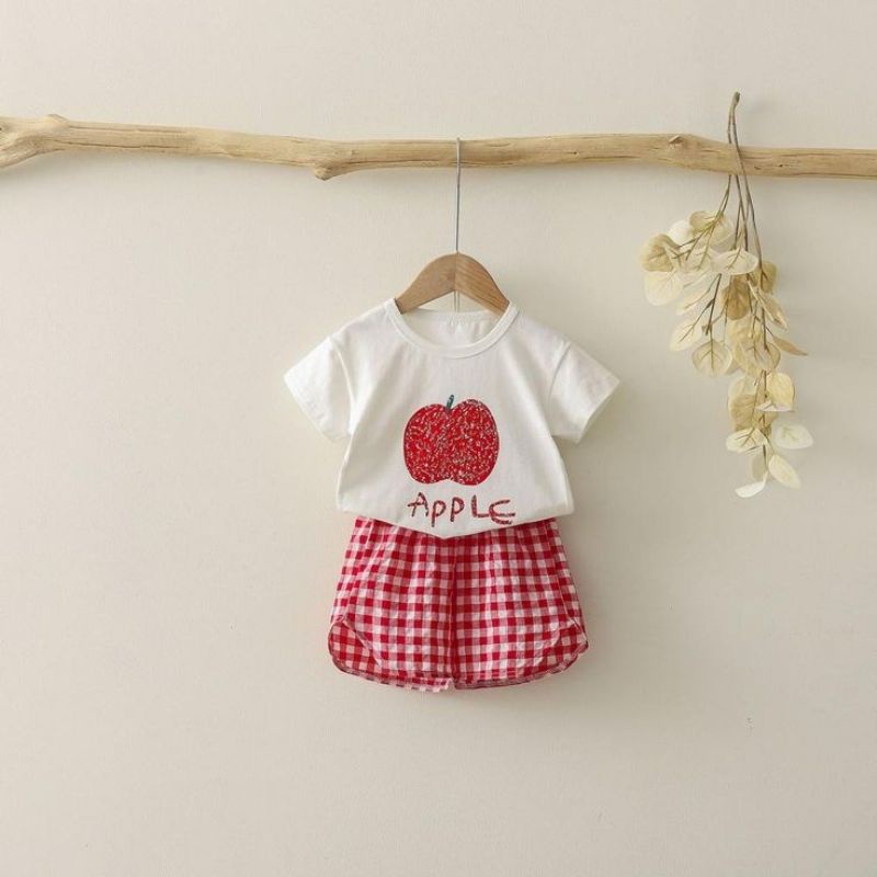 Set Baby Fruit Tea 6 bulan -18 bulan / Setelan Fruit Short Sleeve T-Shirt