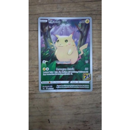 kartu pokemon pikachu anniversary 25 th