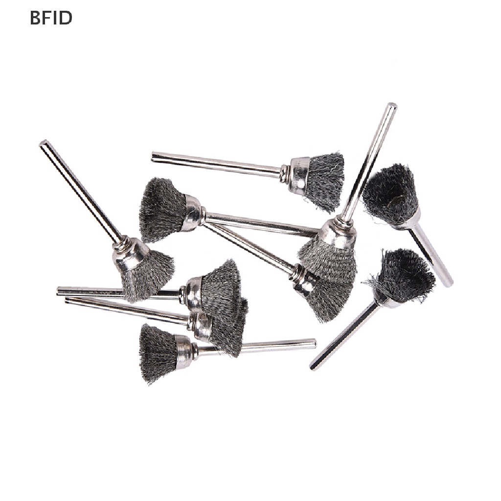 [BFID] 10pcs Stainless Steel Wire Cup Sikat Mini Cocok Dremel Rotary Alat Aksesori 13mm [ID]