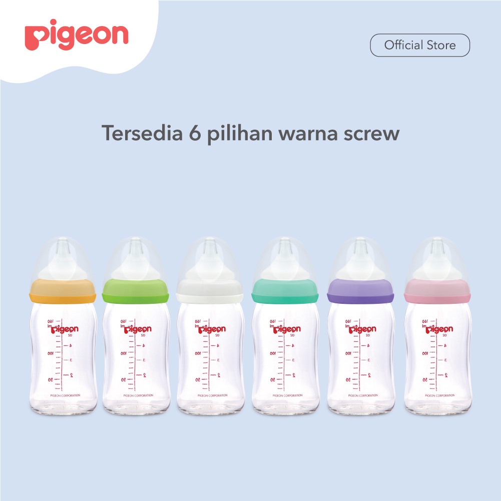 PIGEON Botol Susu Kaca Wide Neck 160ML dan 240ML | Botol Kaca Gelas Borosilicate