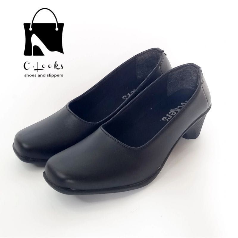 Kickers K.05 PL Hitam Sepatu Pantofel Wanita Kerja Guru Hak 5cm | Size 39 Hitam