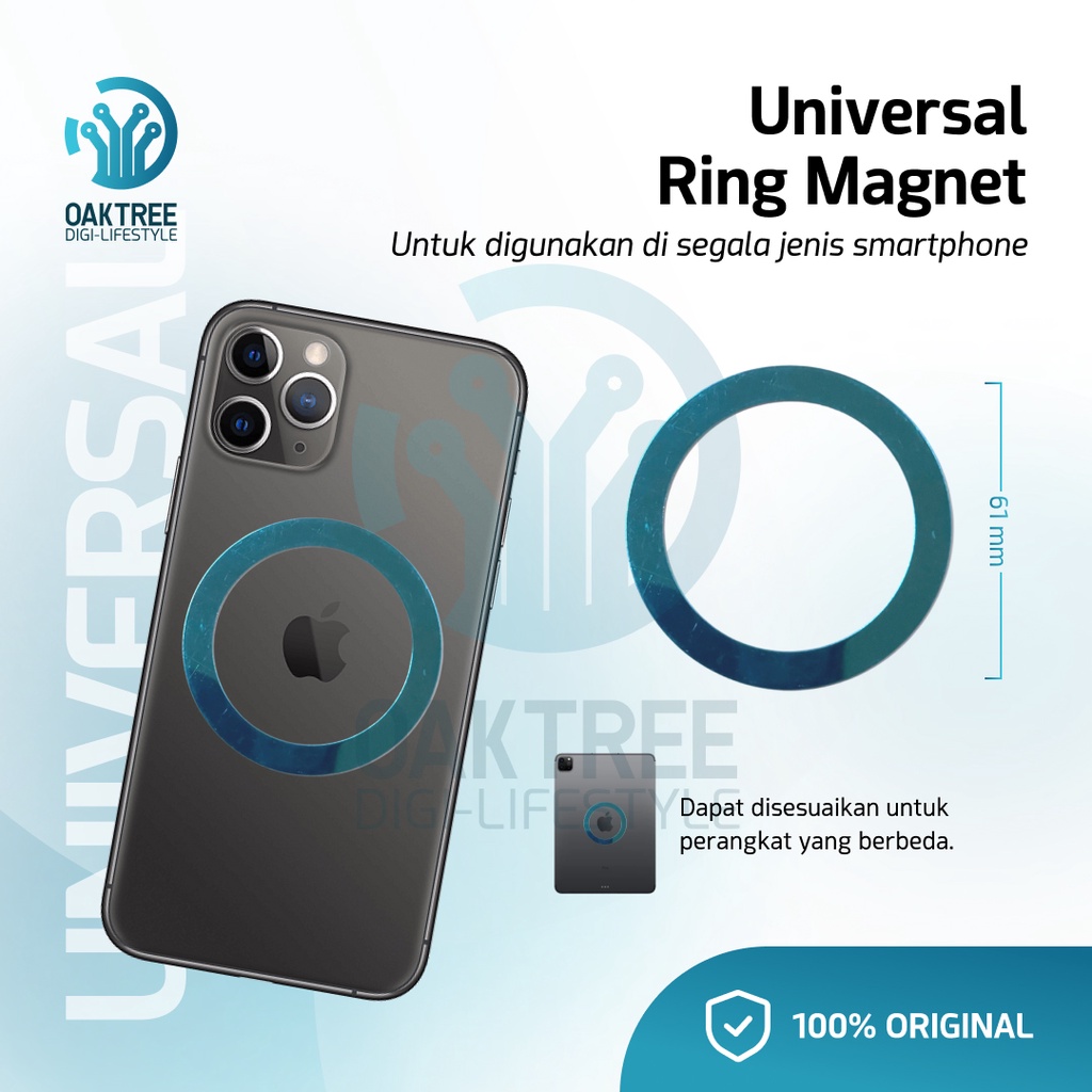 Oaktree Universal Magnetic Ring Stiker Magnet Wireless Charging