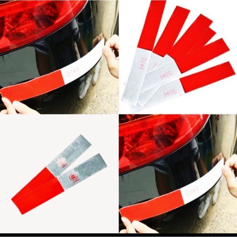 STIKER REFLEKTOR PEMANTUL CAHAYA MERAH PUTIH