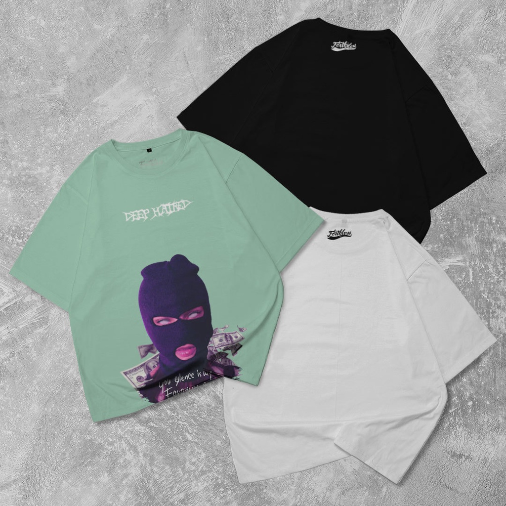 HIPNOP Deep Harted Kaos Oversize T-Shirt Cowok Premium