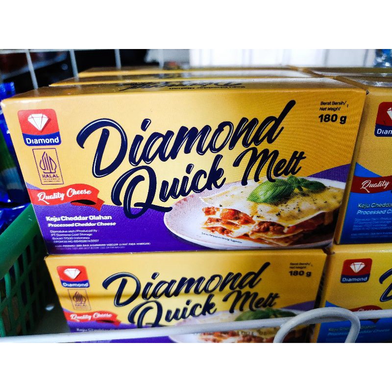 

Diamond Keju Cheddar Quick Melt 180gr / Keju Cepat Leleh