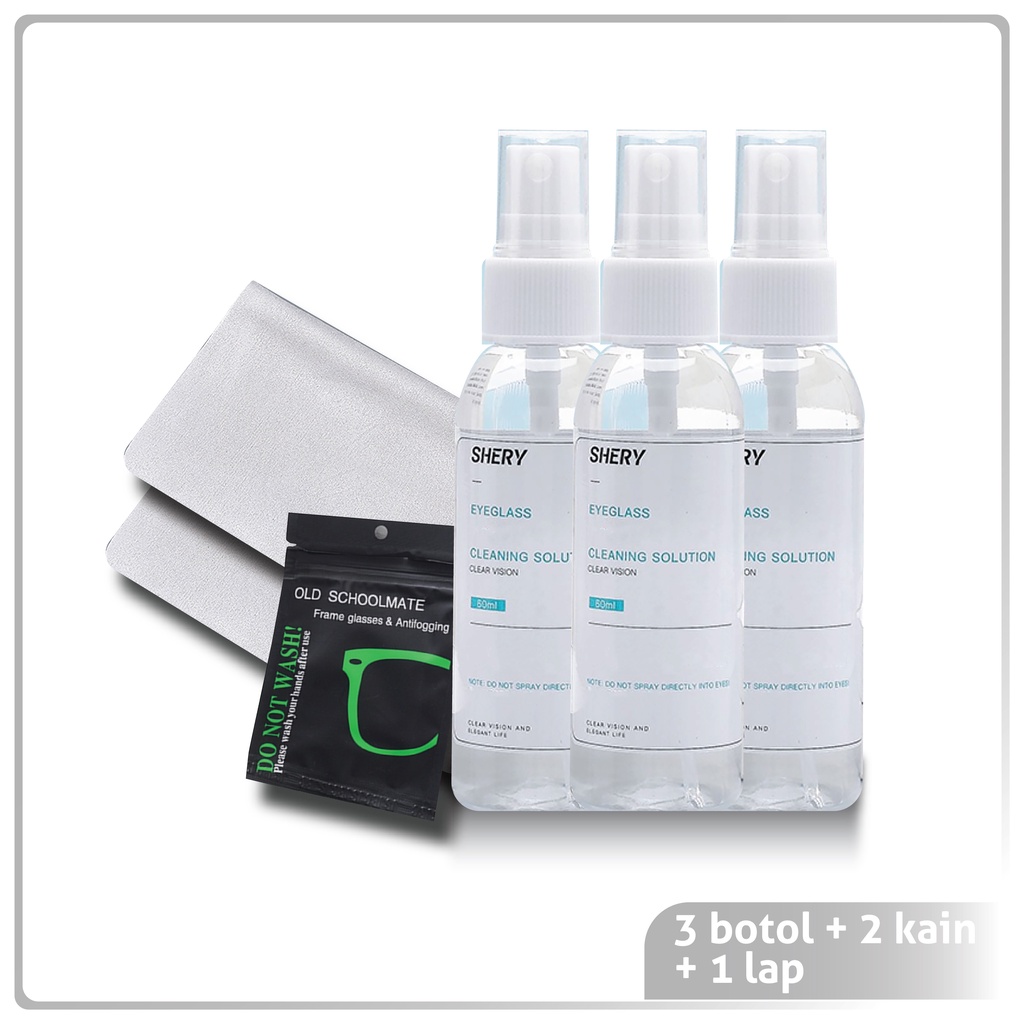 Colore.in Cairan Pembersih Spray Lensa/Kacamata/hp/Kamera/Jam Tangan Cleaner Spray Termurah Free Lap P007-3Botol+2Kain+1Lap