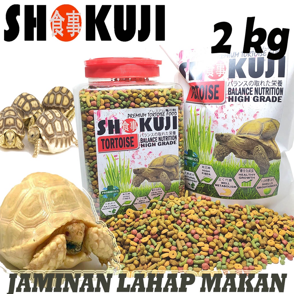 2KG SHOKUJI MAKANAN SULCATA PARDALIS ALDABRA KURAKURA DARAT CHERRYHEAD TORTOISR FOOD PELET LAHAP