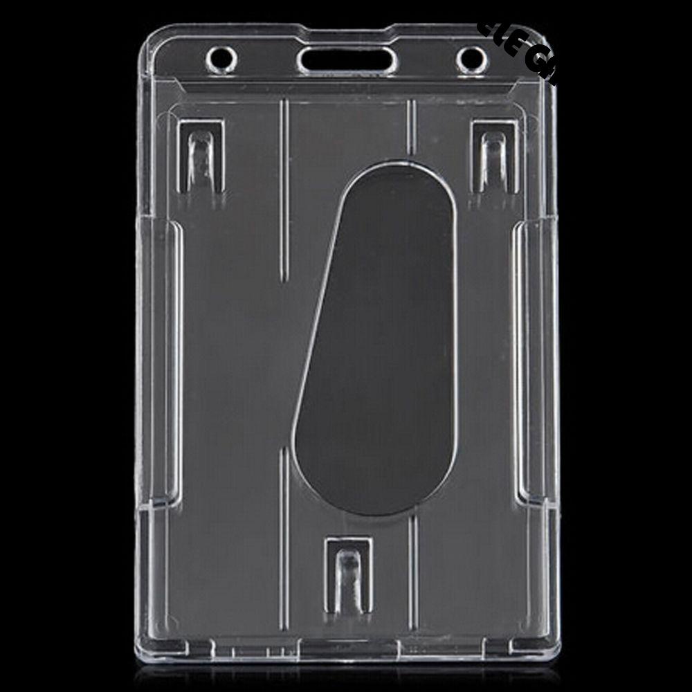 ELEGANT New Double Card ID case 10x6cm Transparent Badge Holder Vertical Hard Plastic Hot Clear