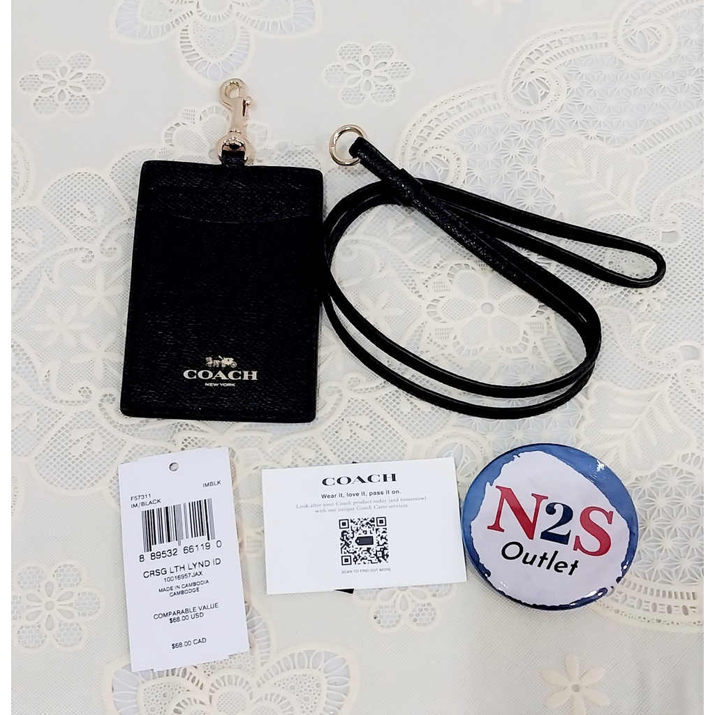 

coach lanyard C 01 card ID original black