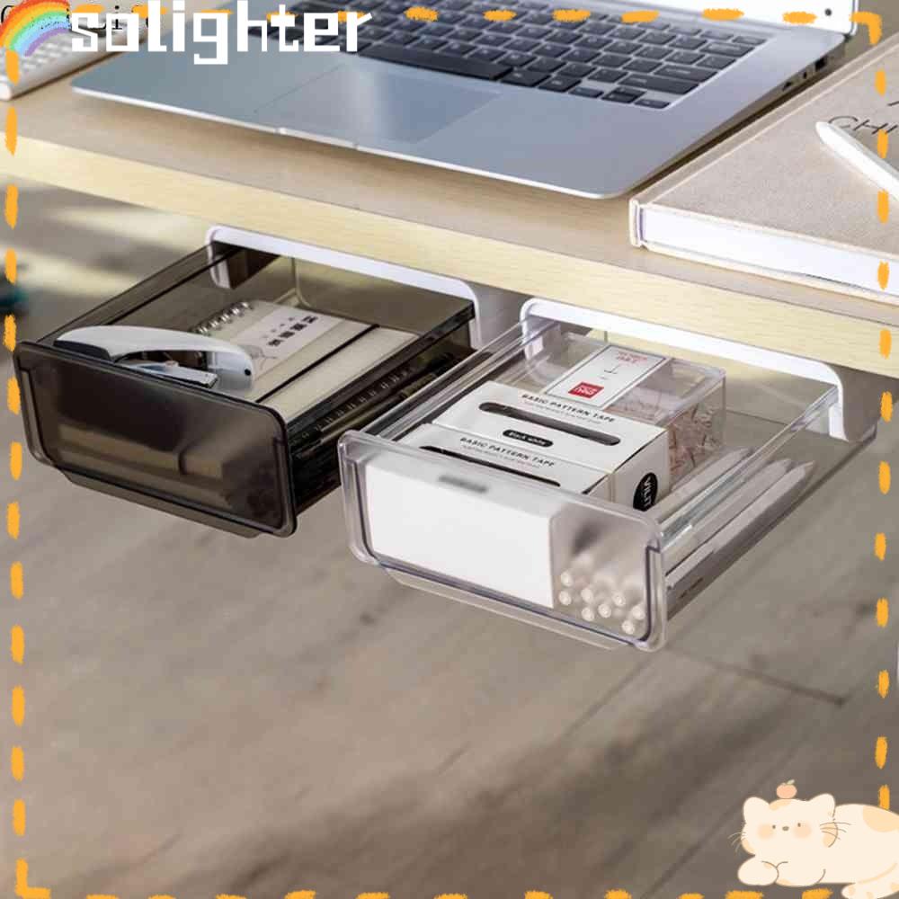 Solighter Drawer Organizer Self-adhesive Wadah Kantor Nampan Pensil Laci Penyimpanan