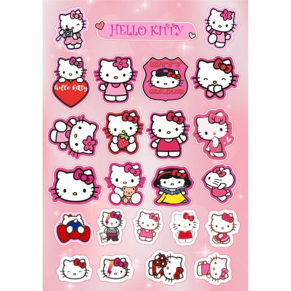 

Sticker Gambar HELLO KITTY Stiker Vinyl Laminasi Glossy KISS Cut / DIE CUt