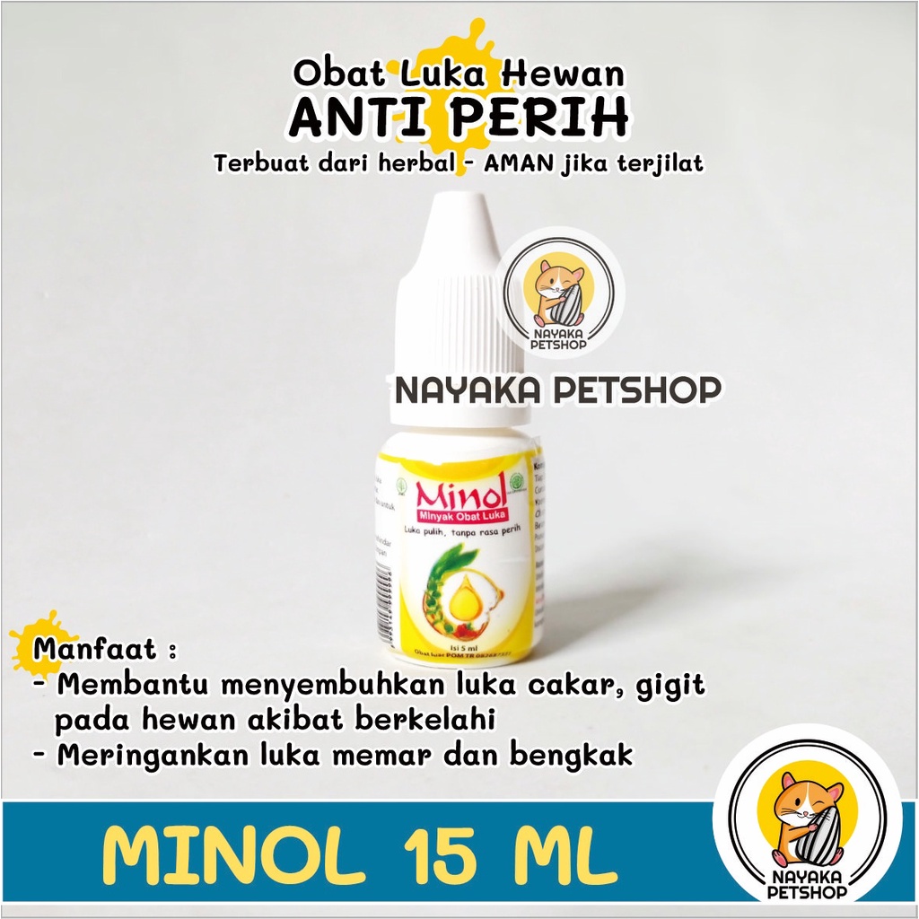 Minol 15 ml ANTI PERIH Obat Luka Hamster Obat Merah Hewan Pengganti Betadine Kucing Kelinci