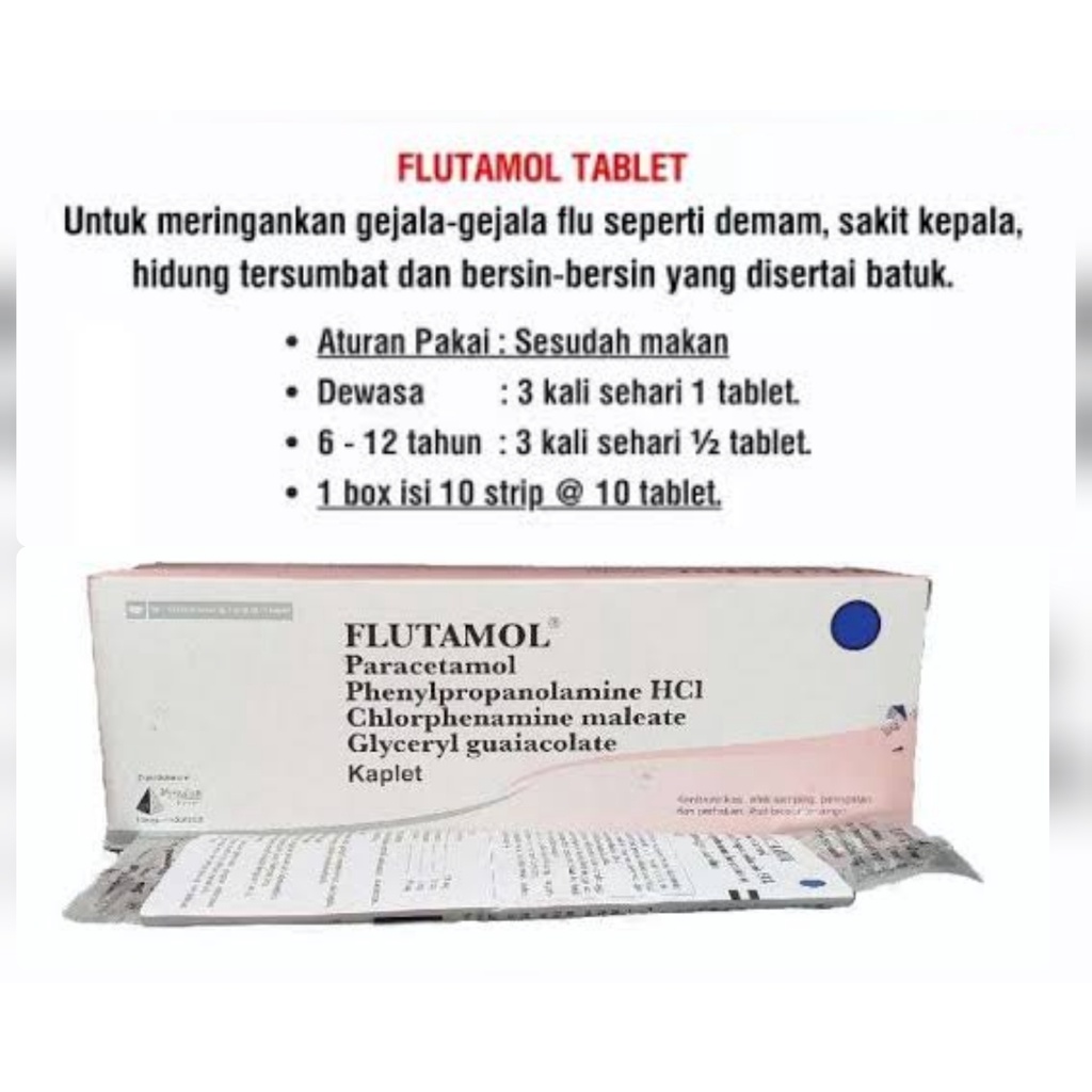 Flutamol kaplet Strip Batuk Flu Demam ORIGINAL-BPOM