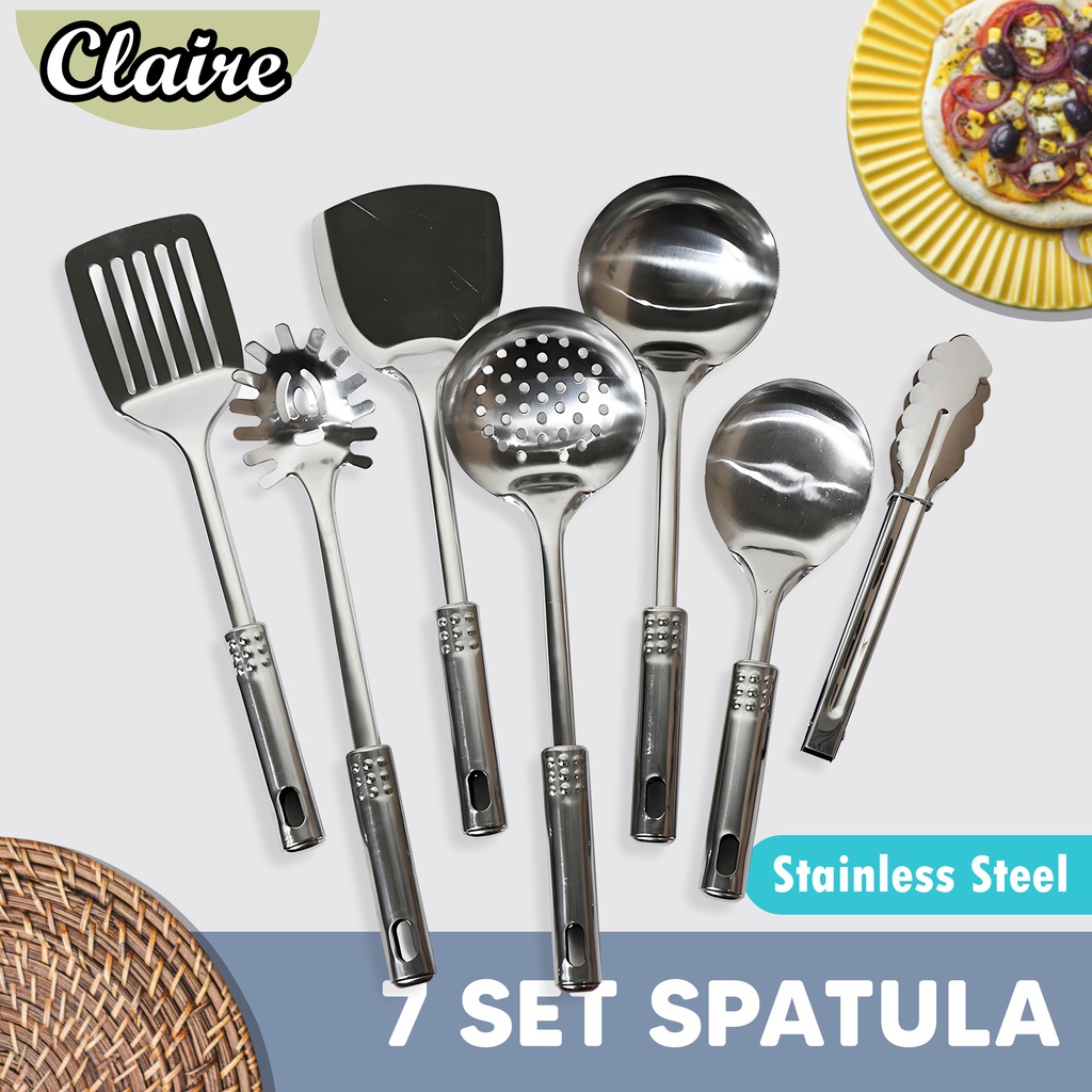 SUTIL STAINLESS STEL / 7 SET SUTIUL ALAT MASAK / SUTIL STAINLESS ANTI LENGKET