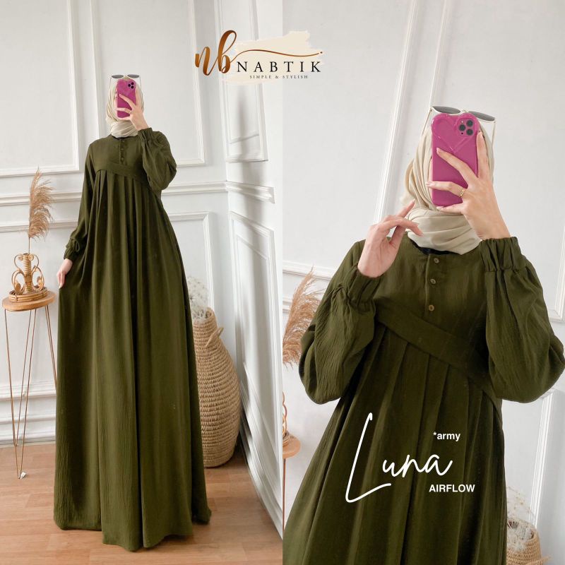 New gamis Luna polos terlaris original by nabtik