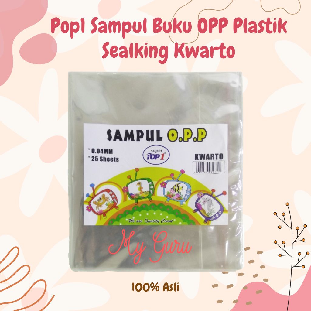 

[PAK] SAMPUL BUKU PLASTIK KWARTO KUARTO + SEAL SEALKING LEM PEREKAT POP1 (25 LEMBAR)*