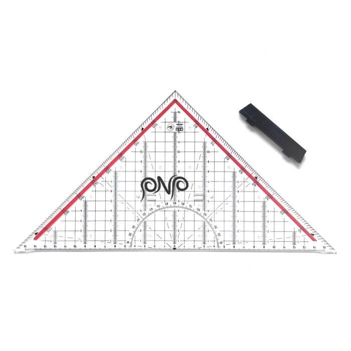 

Penggaris Segitiga Pegangan Mor (M+R) 32Cm Technical Triangle Ruler 043
