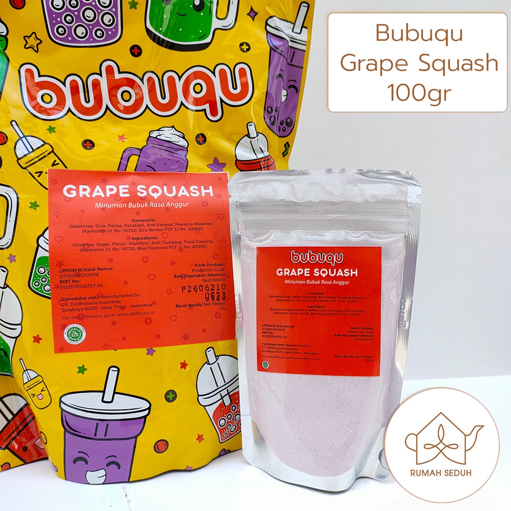 

Bubuqu Grape Powder 100gr - Minuman Bubuk Rasa Anggur