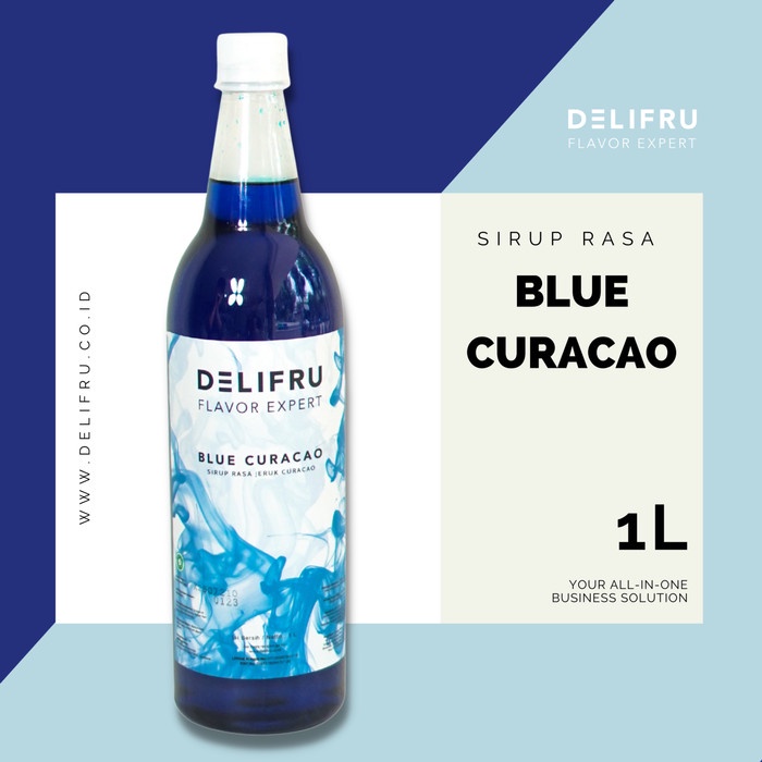 

DELIFRU SYRUP BLUE CURACAO - SIRUP KURASAO BIRU 1 LITER