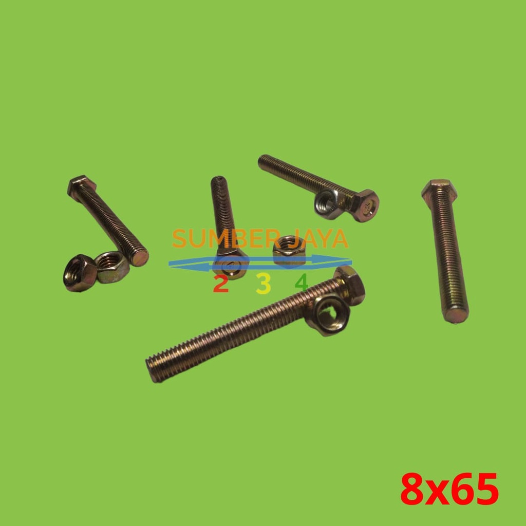BAUT MUR 8 X 65 KUNING BMK PER 10 PCS