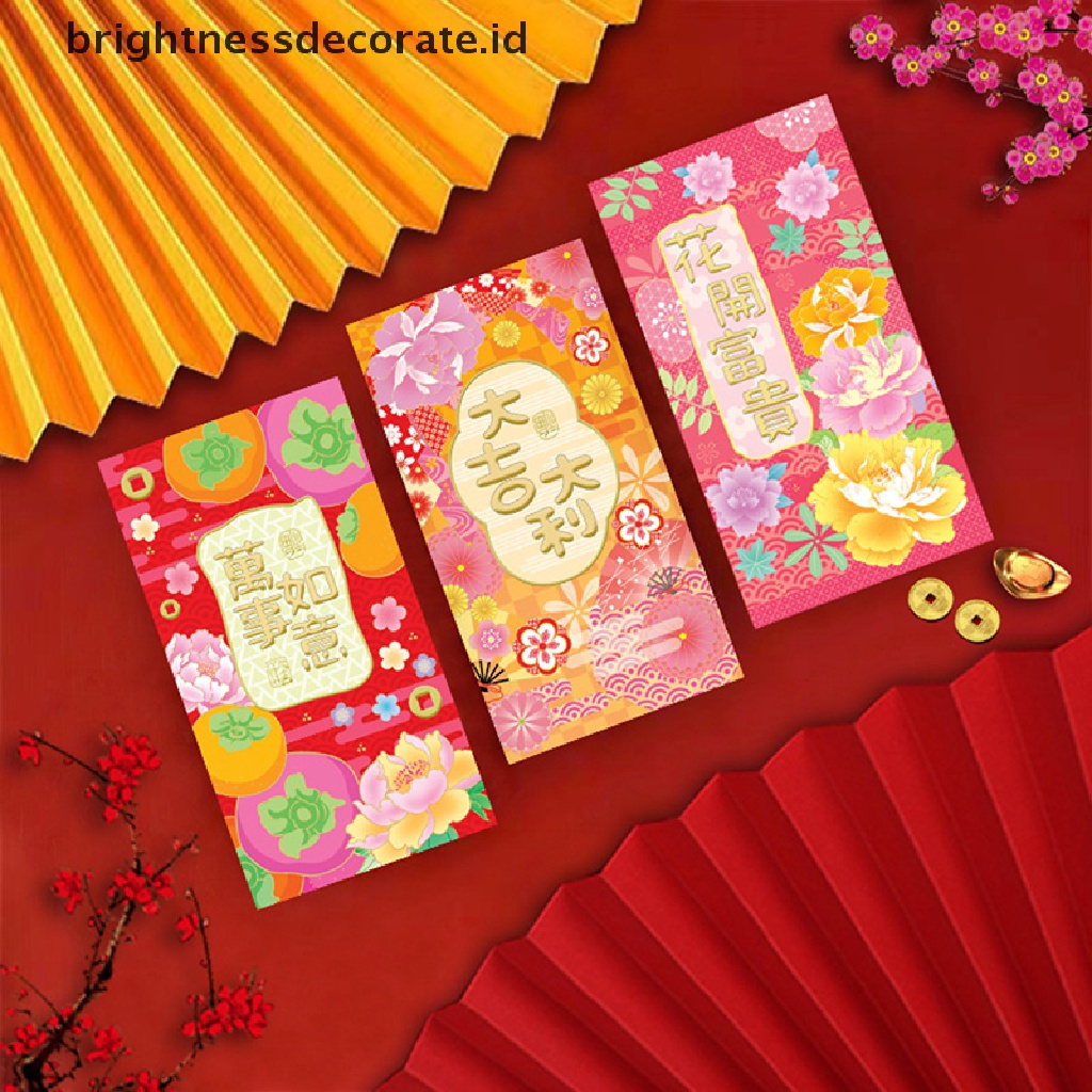 [Birth] 6pcs 2023tahun Kelinci Cina Amplop Merah Kreatif Musim Semi Festival Ulang Tahun Pernikahan Anak Hadiah Beruntung Uang Amplop Merah Packet [ID]