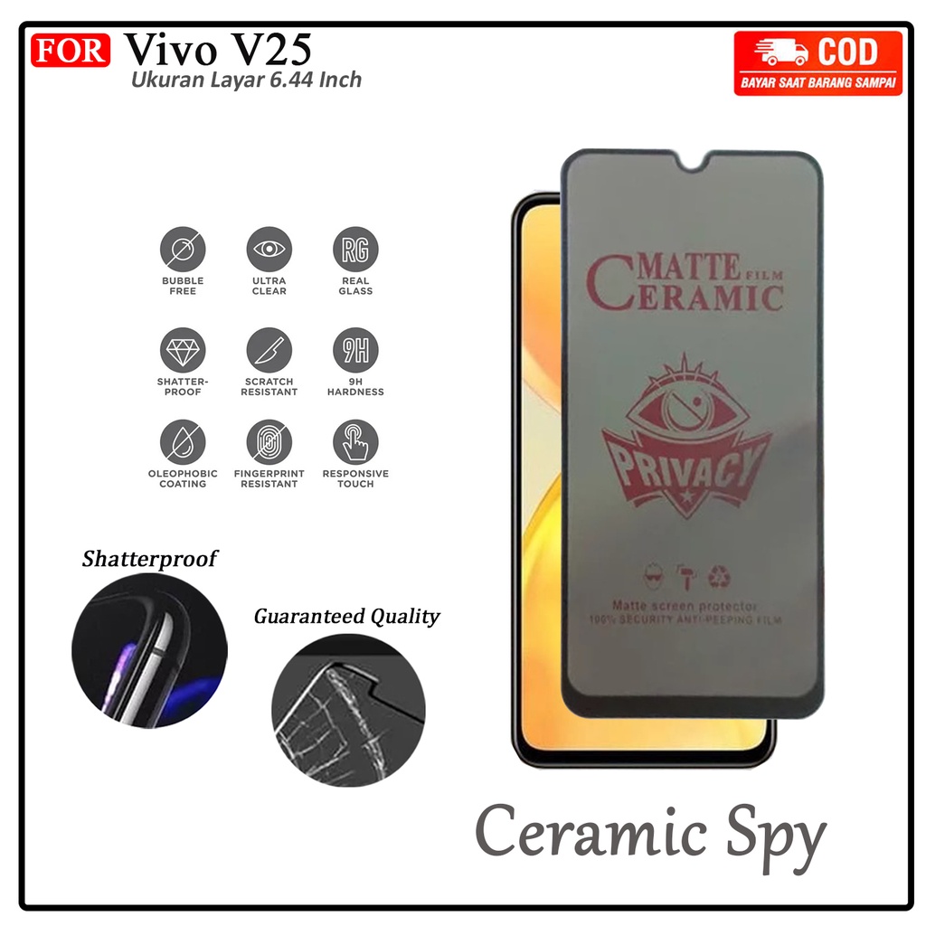 Anti Gores Ceramik Blue Light Vivo V25 V25E Anti Radiasi Kaca Full Cover