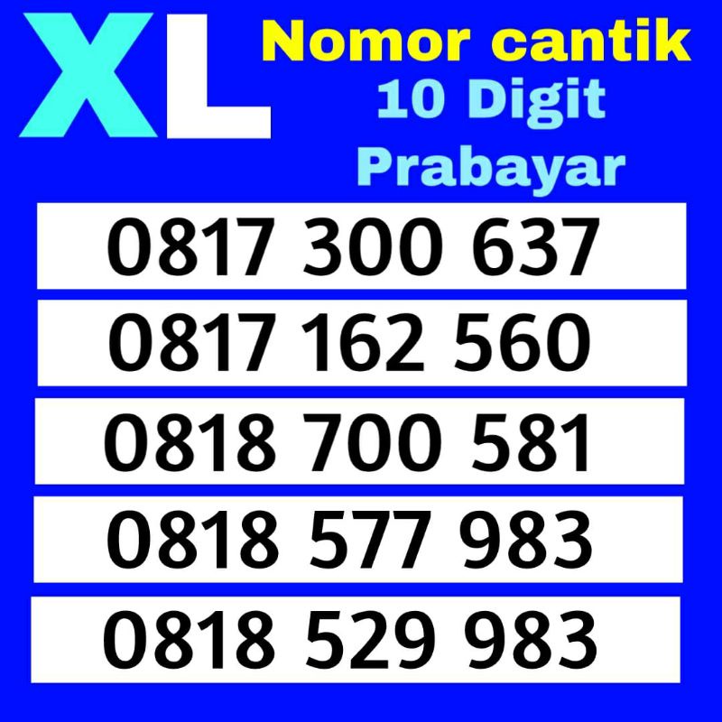 nocan XL 10 digit prabayar isi ulang pulsa 889/ratusan dan lain lain