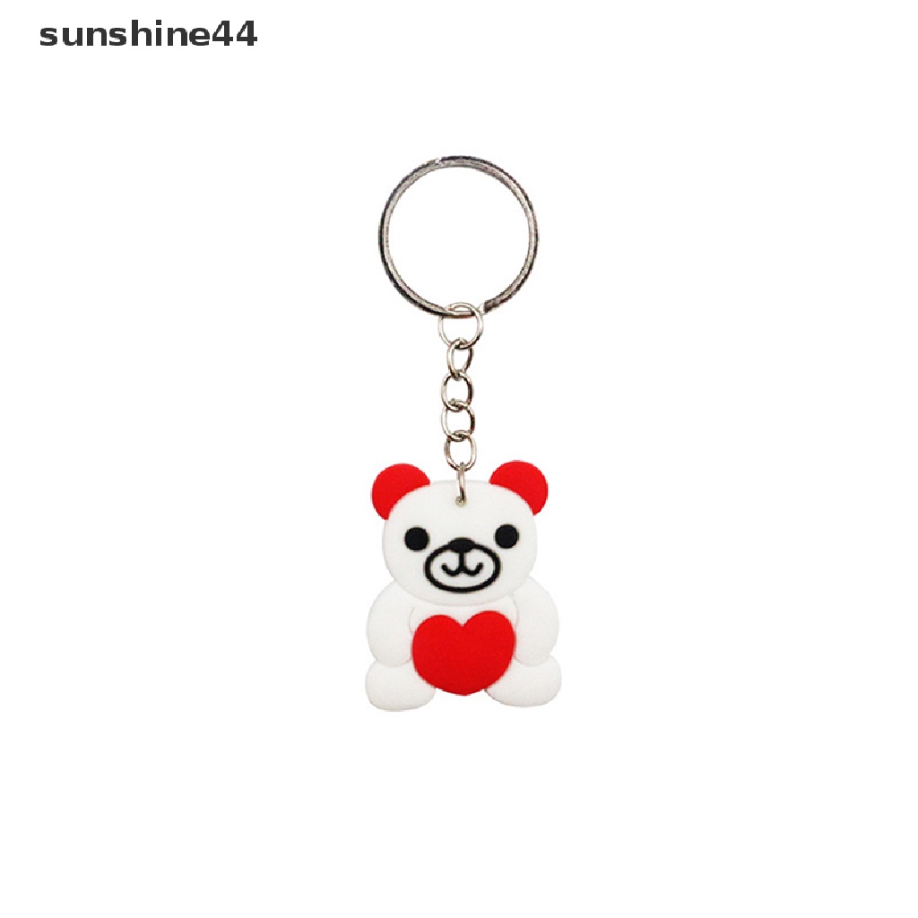 Sunshine Indah Gaya Kartun Valene's Day Keychain Kreatif PVC Pendant Keyring Lucu Cinta Hati Mainan Rumah Nikmat Hadiah Perlengkapan Pesta.