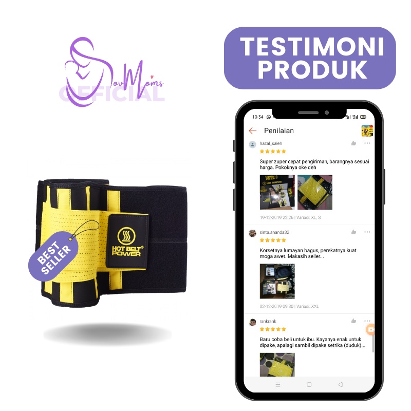 Sabuk Pelangsing Pengecil Pembentuk Perut Hot Shaper Power Belt Sabuk Pembakar Lemak Tubuh Original