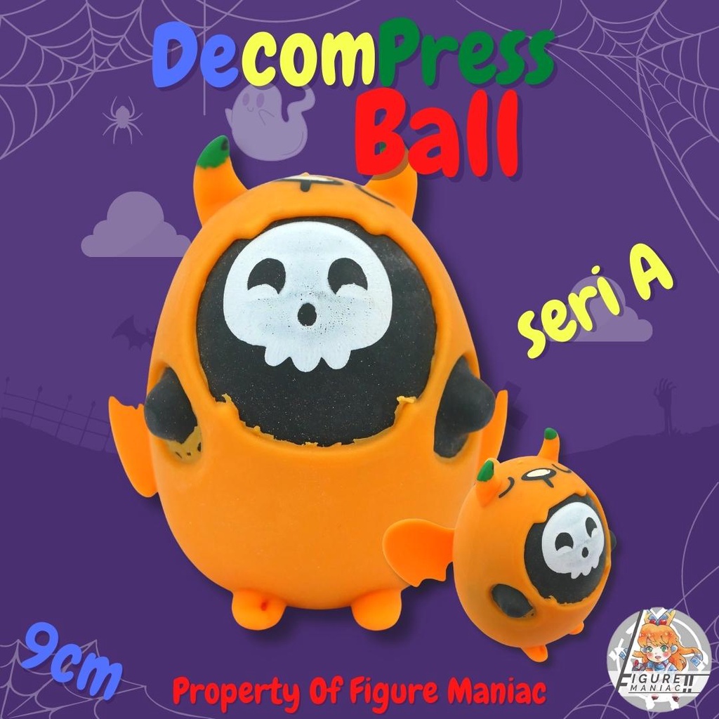 Mainan Anak - Squishy Balls Squishy Decompress Balls Lucu Hantu Helloween Mainan Anak Murah Karet