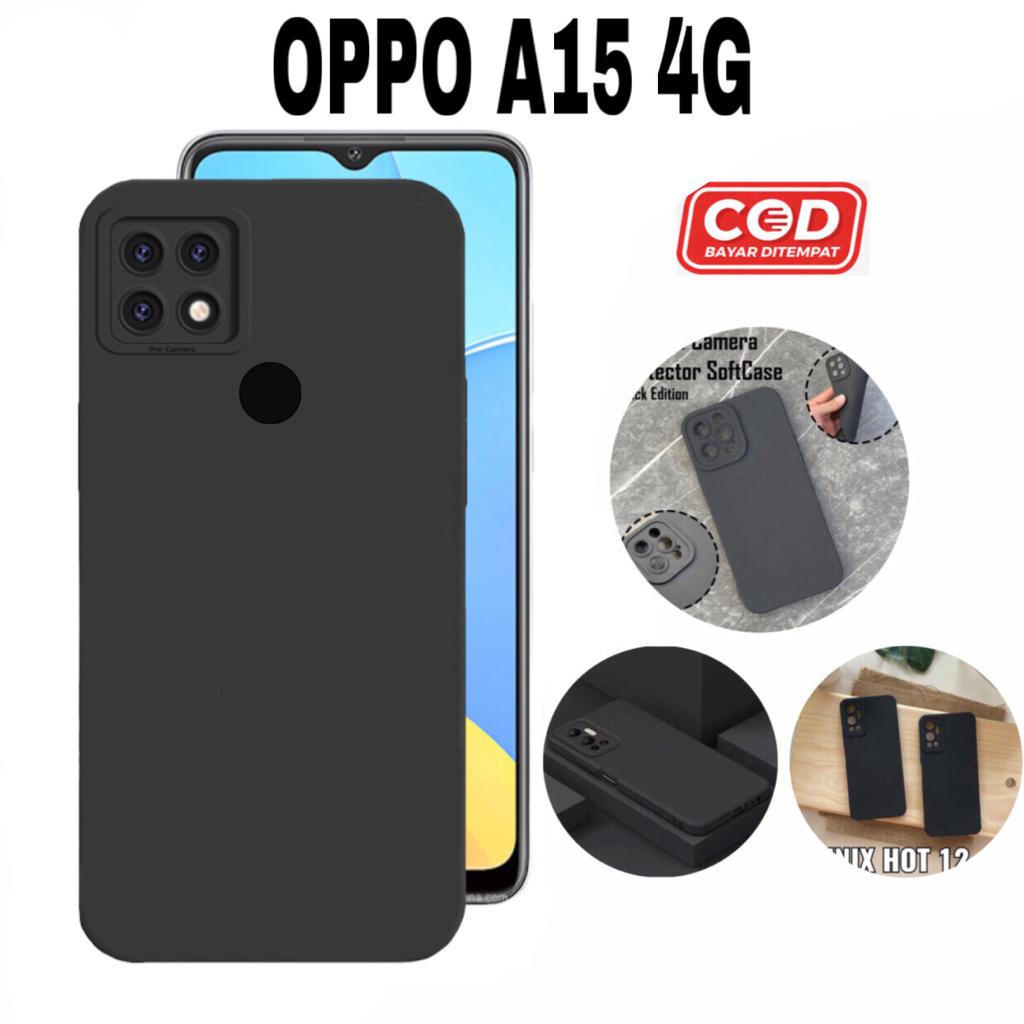 SOFT CASE OPPO A15 A15S 4G LIQUID PRO CAMERA SLIM MATTE PREMIUM CASING HITAM POLOS