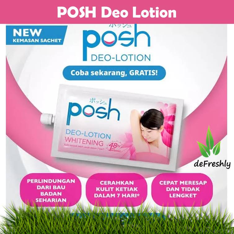 [6+1] POSH Deo-Lotion Whitening | Posh Men Active Cool Anti-Perspirant Deodorant | POSH Deo-Lotion Hijab | Deodoran | 48h 48jam | Sachet 11g