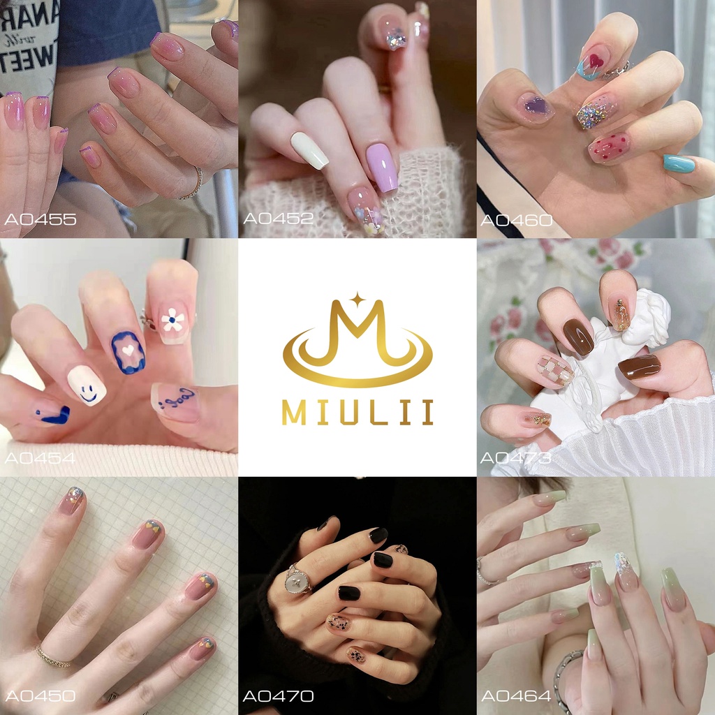 MIULII / KUKU PALSU CUTE / CANTIK  / 24PCS / 3D / NAIL ART / PREMIUM / MURAH / FAKE NAIL / BEAUTY NAIL / WEDDING / PESTA / SANTAI / CUTE / DAILY / KERJA / KANTOR / FREE LEM JELLY / KUTEK C