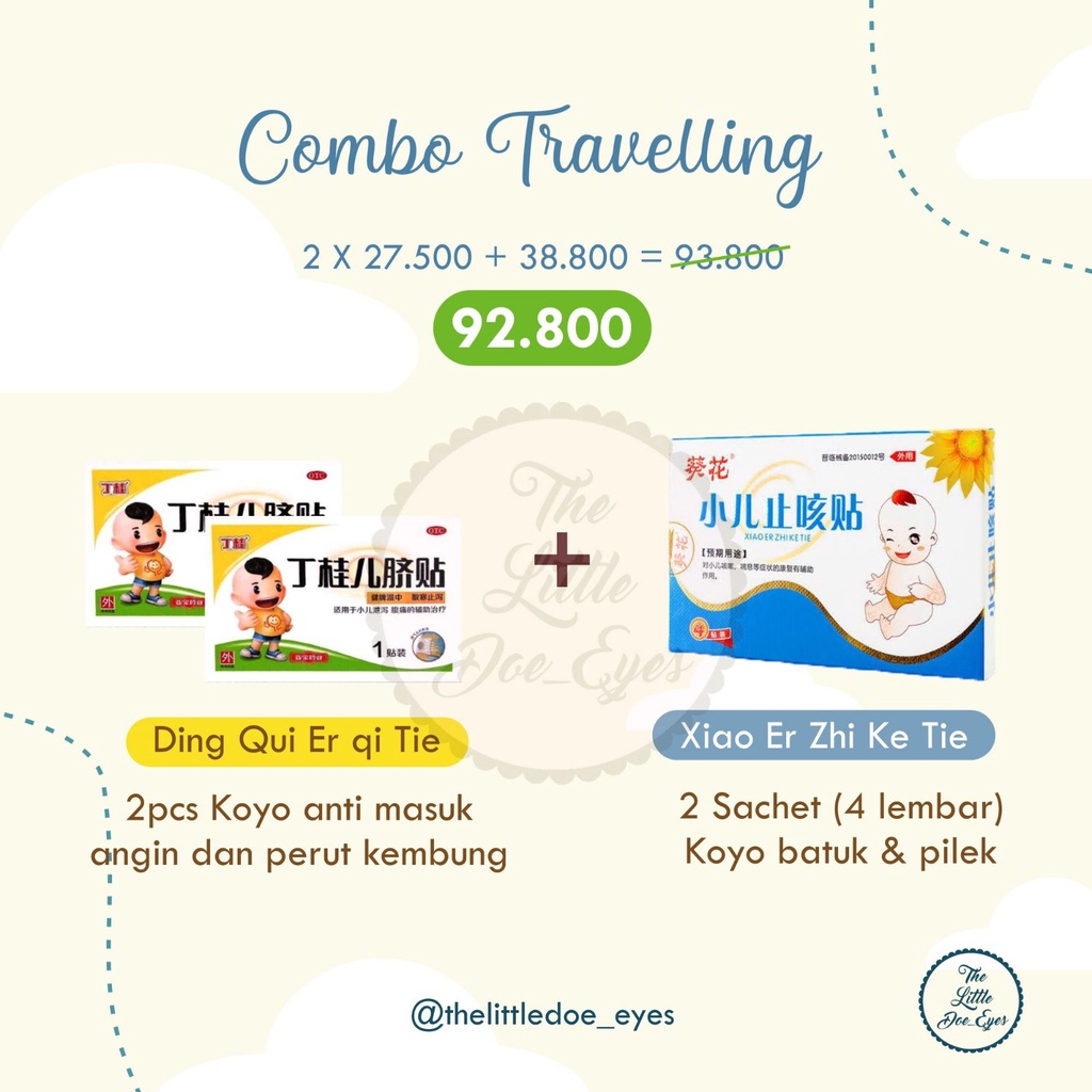 [READY] Combo Travelling (2x Plester Perut Kembung + 1x Box Koyo Batuk Pilek)