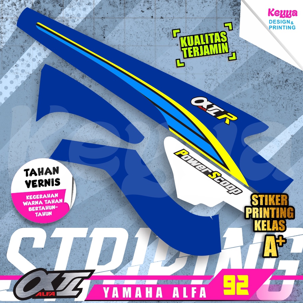 Striping Yamaha Alfa 92  strifing yamha alfa laminasi glossy cutting setiker setriping alfa setrifin