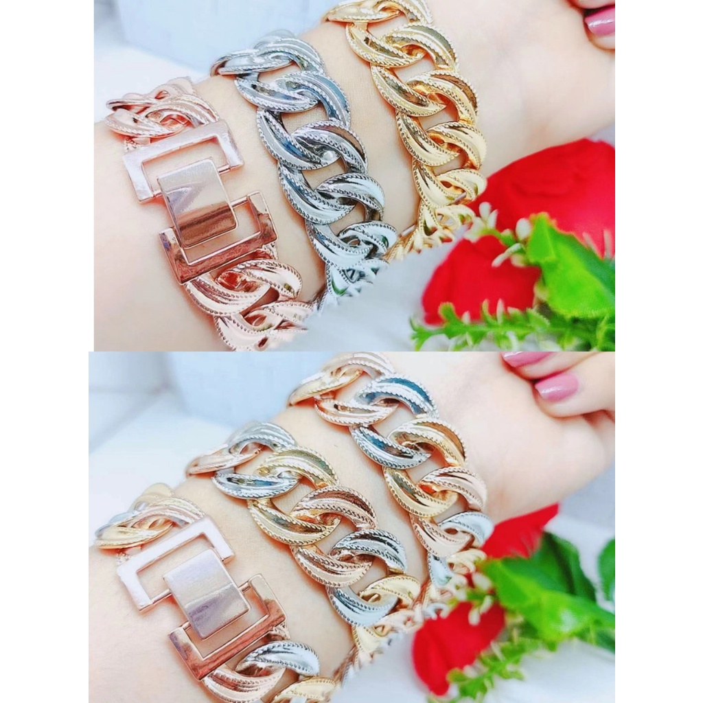 Gelang Xuping Terbaru Lapis Emas Perhiasan Wanita P12 (Lebar 19mm)