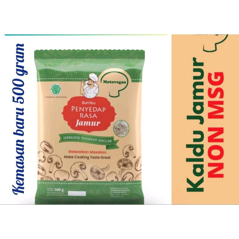 

kaldu jamur moto vegan non msg 500 gram logo halal