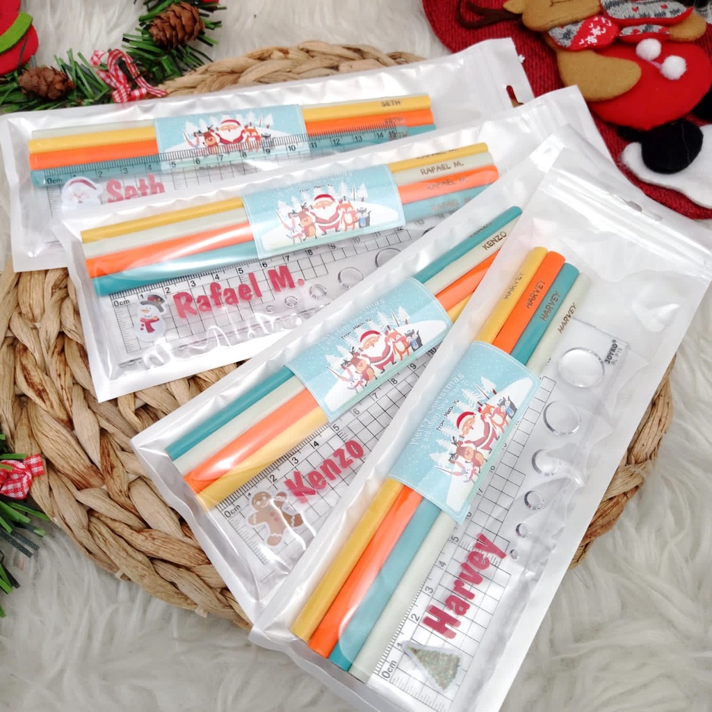 

pensil grafir 2B & penggaris set custom nama | engrave pencil & ruler set