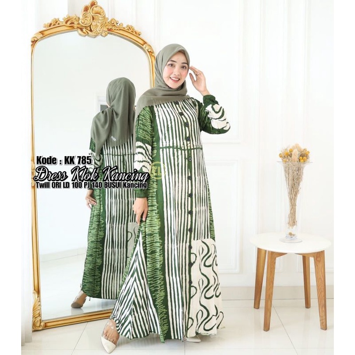 Gamis batik twill ori Elzhaf