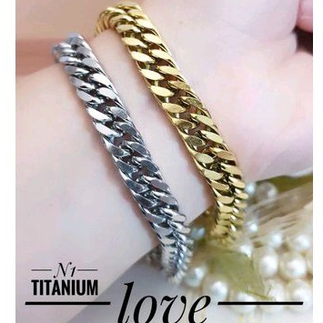 Gelang Tangan Cowok Titanium Awet Anti Karat 015ae