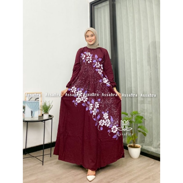 GAMIS LUKIS TERBARU DAN KEKINIAN KAIN ADEM DAN TEBAL GAMIS Twill RAYON DRESS DAILY FASHION WANITA MUSLIM