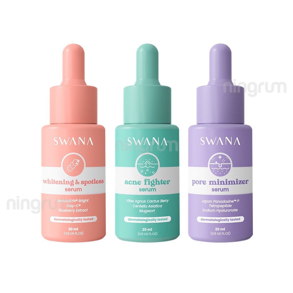 Ningrum - SWANA Face Serum | Whitening Brightening Spotless Acne Fighter Pore Minimizer Peeling Beauty | Perawatan Wajah Serum Esscence Original BPOM - 5036