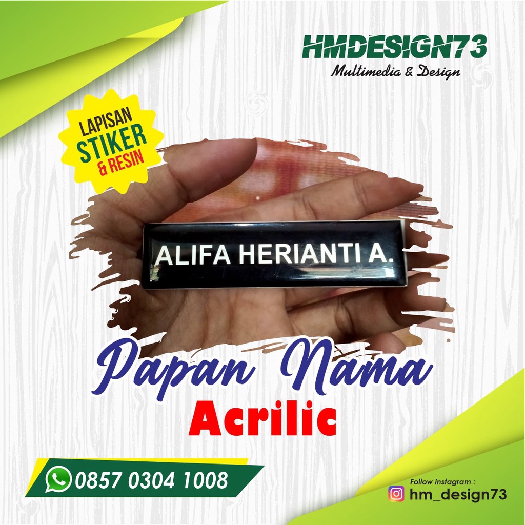 

PAPAN NAMA DADA ACRILIC PENITI GROSIR