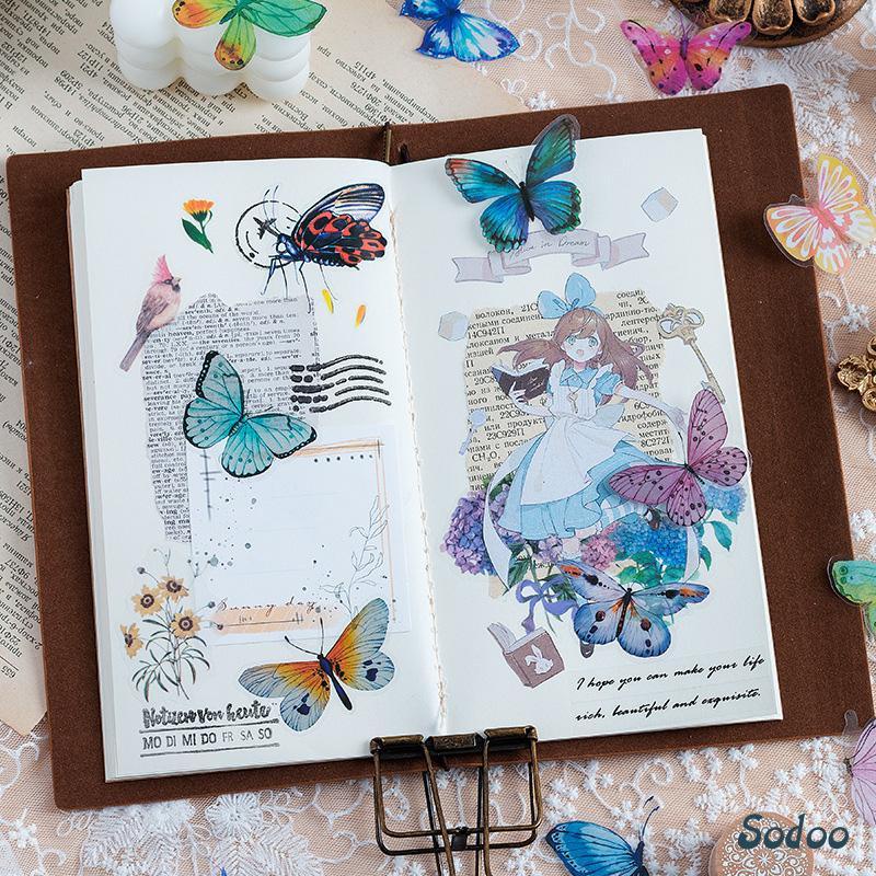 

Ragam Seri Kupu-kupu Stiker Scrapbook DIY PVC Tahan Air Lucu Stiker Anak-anak - SO