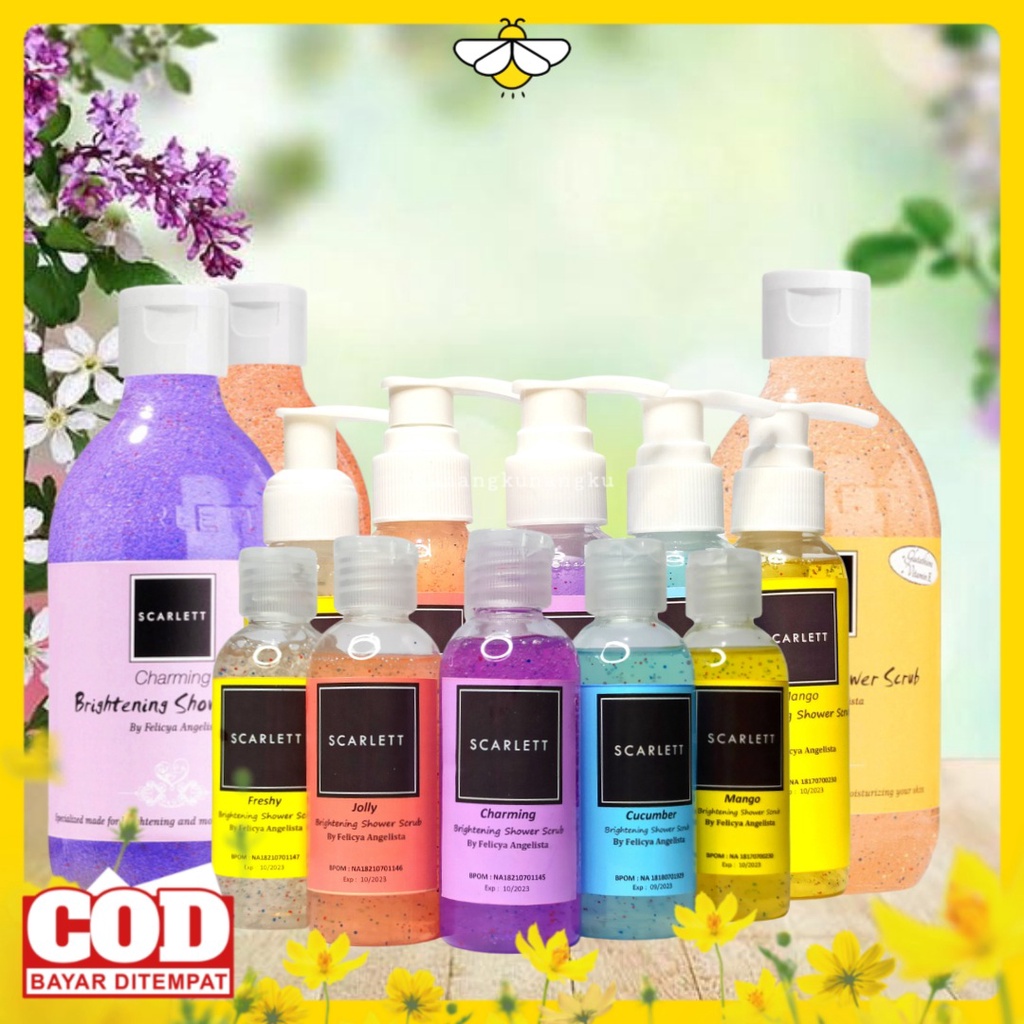ORIGINAL TESTER SCARLETT BRIGHTENING BODY LOTION & BODY SHOWER MINI TRAVEL SIZE 30ML,40ML,60ML