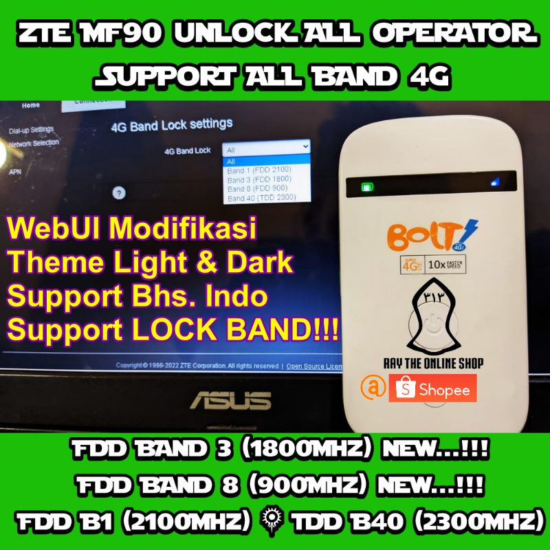 Modem WiFi BOLT MF90 MOD B3 UNLOCK All OPERATOR