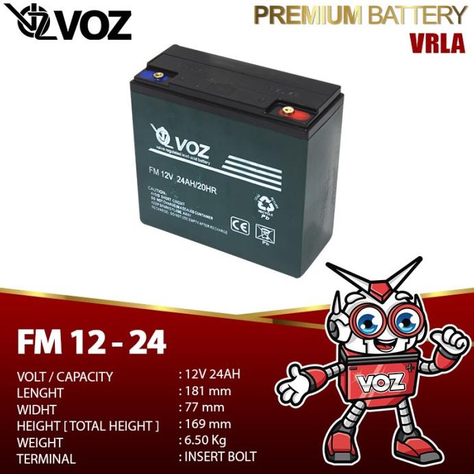 Voz Battery Fm 12-24 (12V 24Ah) Vrla Termurah
