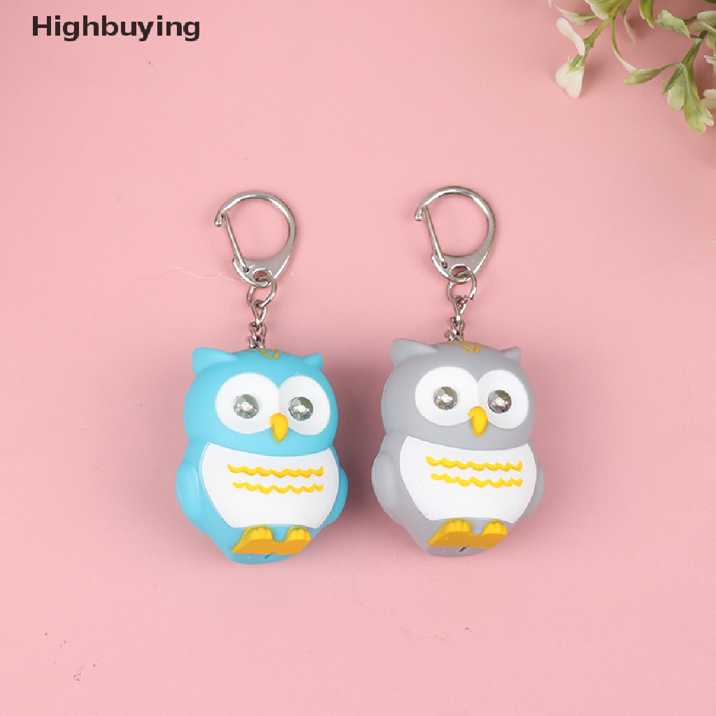 Hbid Cute owl Keyring LED Torch Dengan Lampu Suara Keyfob Hadiah Mainan Fashlight Keychain Glory